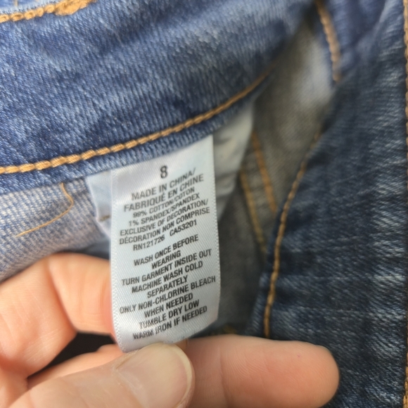 Aeropostale Women's Jean Bermuda Cuffed Distressed Shorts Size 8 - Picture 13 of 15